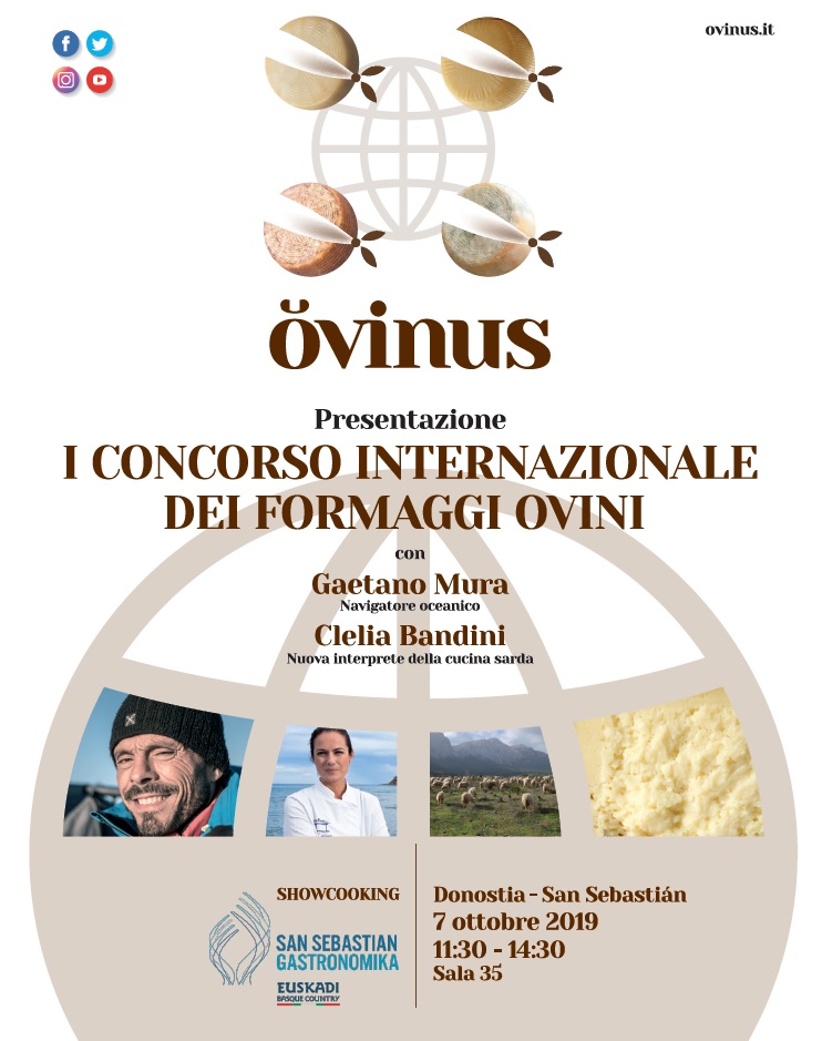 San Sebastián, 7 ottobre: presentazione internazionale di OVINUS – 1° Concorso internazionale dei formaggi ovini