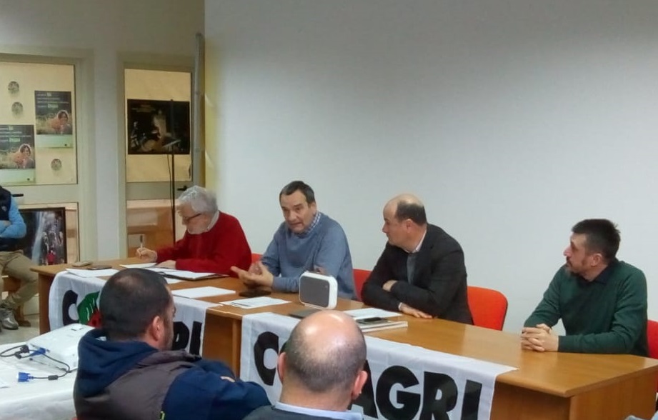 Copagri, presidente regionale Cirronis, Direttore regionale Tandeddu, Presidente provincia di Cagliari Bullegas