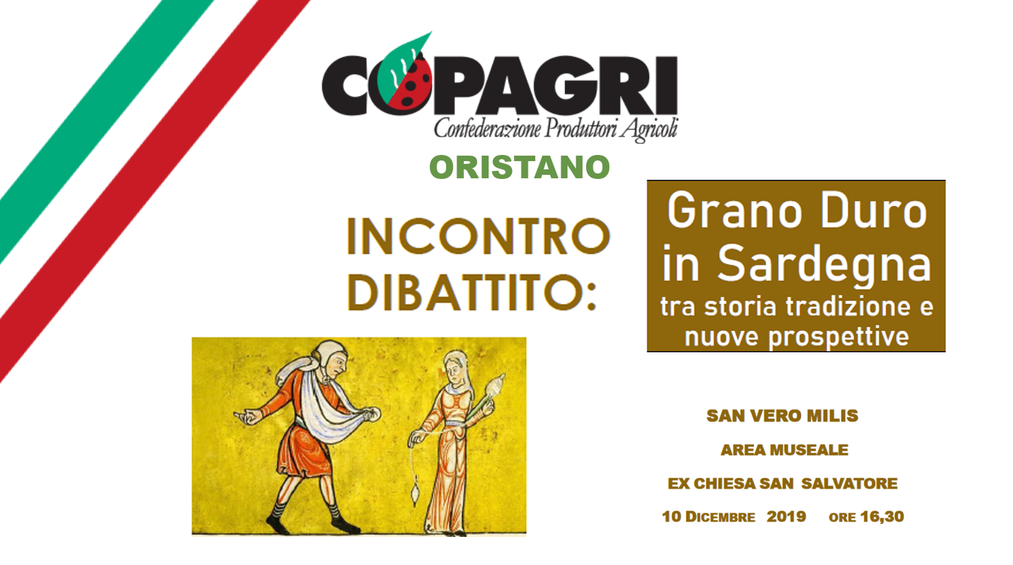 Copagri Oristano organizza il convegno “Grano Duro in Sardegna: tra storia tradizione e nuove prospettive”