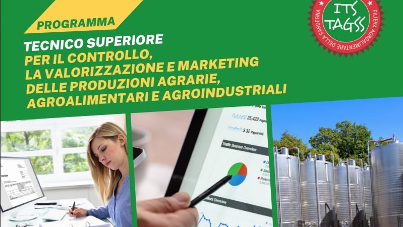 La Fondazione ITS TAGSS organizza a Nuoro il corso per “Tecnico superiore per il controllo, la valorizzazione e marketing delle produzioni agrarie, agroalimentari e agroindustriali”